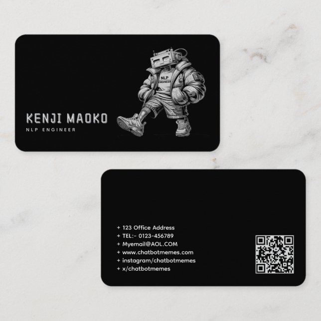 🤖Chatbot Developer Conversational AI Engineer NLP Business Card (Front/Back)