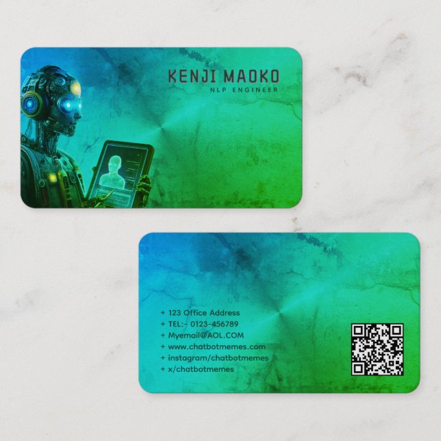 🤖Chatbot Developer Conversational AI Engineer NLP Business Card (Front/Back)