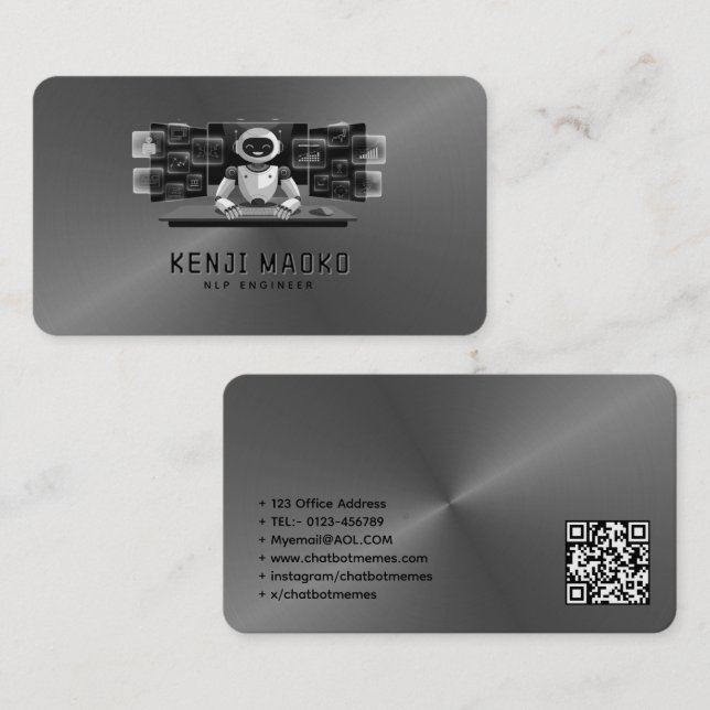 🤖Chatbot Developer Conversational AI Engineer NLP Business Card (Front/Back)