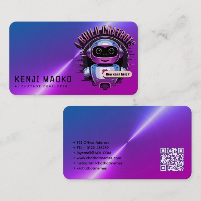 🤖Chatbot Developer Conversational AI Engineer NLP Business Card (Front/Back)