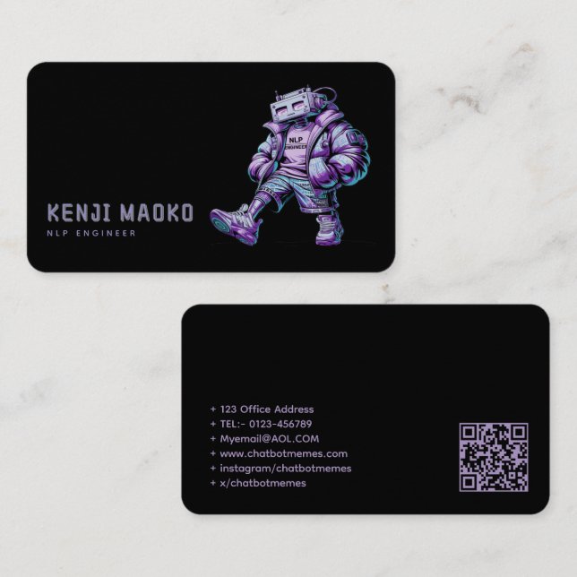 🤖Chatbot Developer Conversational AI Engineer NLP Business Card (Front/Back)