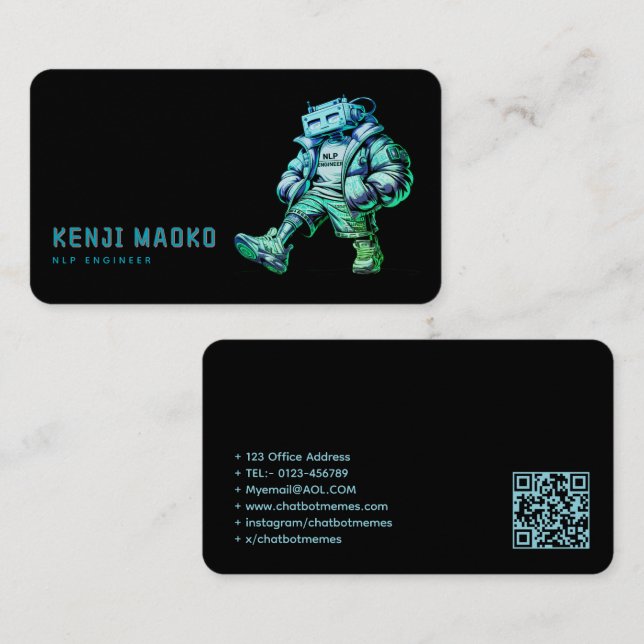 🤖Chatbot Developer Conversational AI Engineer NLP Business Card (Front/Back)