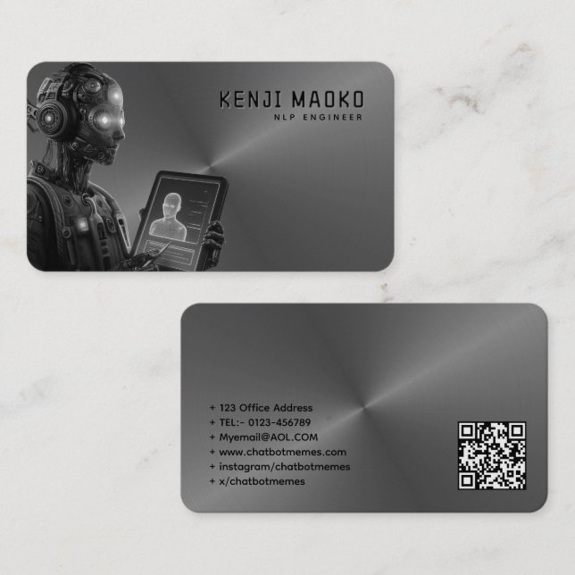 🤖Chatbot Developer Conversational AI Engineer NLP Business Card (Front/Back)