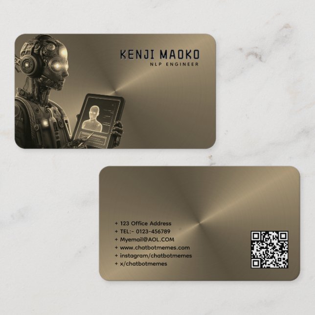 🤖Chatbot Developer Conversational AI Engineer NLP Business Card (Front/Back)