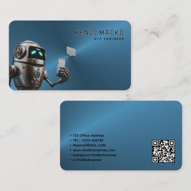 🤖Chatbot Developer Conversational AI NLP Engineer Business Card (Front/Back)