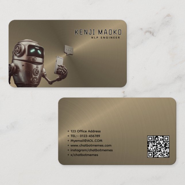 🤖Chatbot Developer Conversational AI NLP Engineer Business Card (Front/Back)