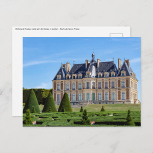 Chateau and parc de Sceaux in summer - France Postcard