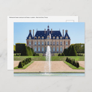 Chateau and parc de Sceaux in summer - France Postcard