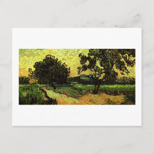 Chateau Auvers Landscape Twilight Van Gogh Fine Postcard