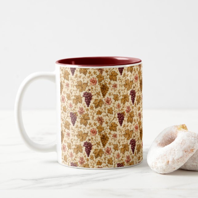 Château Bordeaux Botanical Grapes Mug (With Donut)