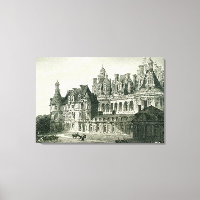 Chateau Chambord Historic Engraving Thomas Allom Canvas Print (Front)