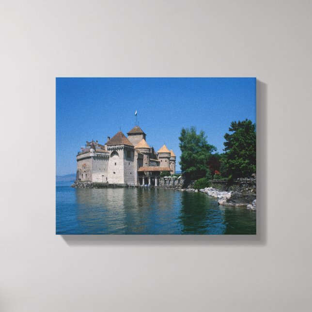 Chateau Chillon, Lake Geneva, Vaud Canton, Canvas Print (Front)