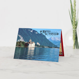 Chateau chinon, Lake Geneva 4 Holiday Card