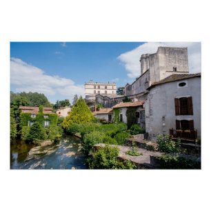 Château de Bourdeilles and Dronne River, Dordogne Poster