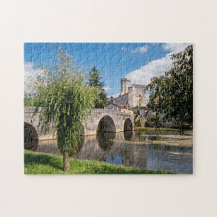 Château de Bourdeilles and Stone Bridge, France Jigsaw Puzzle