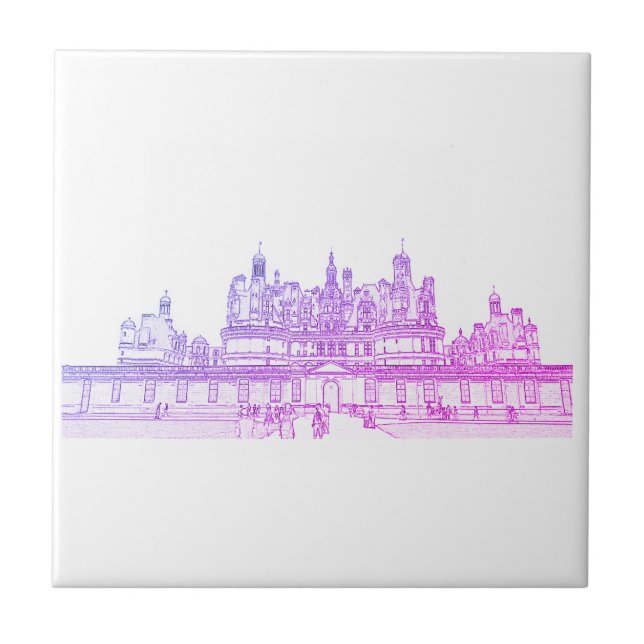 Château de Chambord Architecture France Sketch Tile (Front)