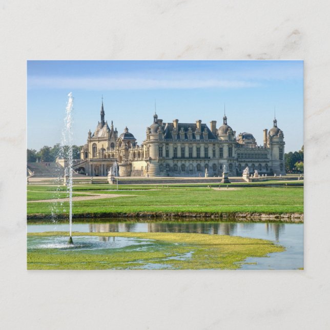 Chateau de Chantilly and Le Notre Garden - France Postcard (Front)