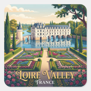 Château de Chenonceau Gardens Chenonceaux France Square Sticker