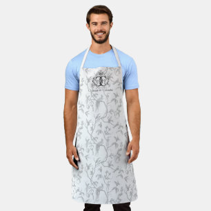 Chateau de Colombe Peacock toile apron (grey)