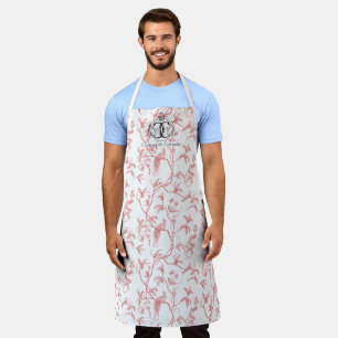 Chateau de Colombe Peacock toile apron (pink)