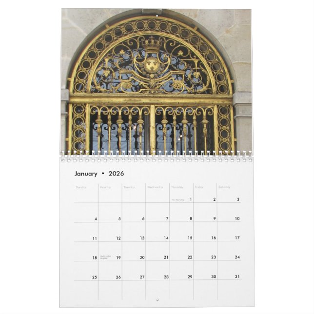 Chateau de Versailles Calendar (Jan 2026)