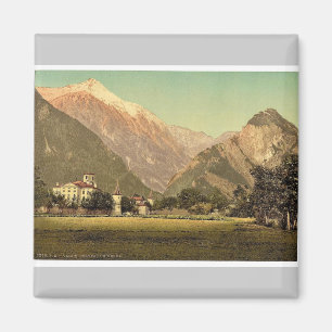 Chateau de Werra, Valais, Switzerland vintage Phot Magnet