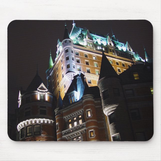 Chateau Frontenac Castle Lit Up At Night Mousepad (Front)