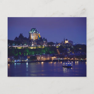 Chateau Frontenac Castle Night Quebec Postcard