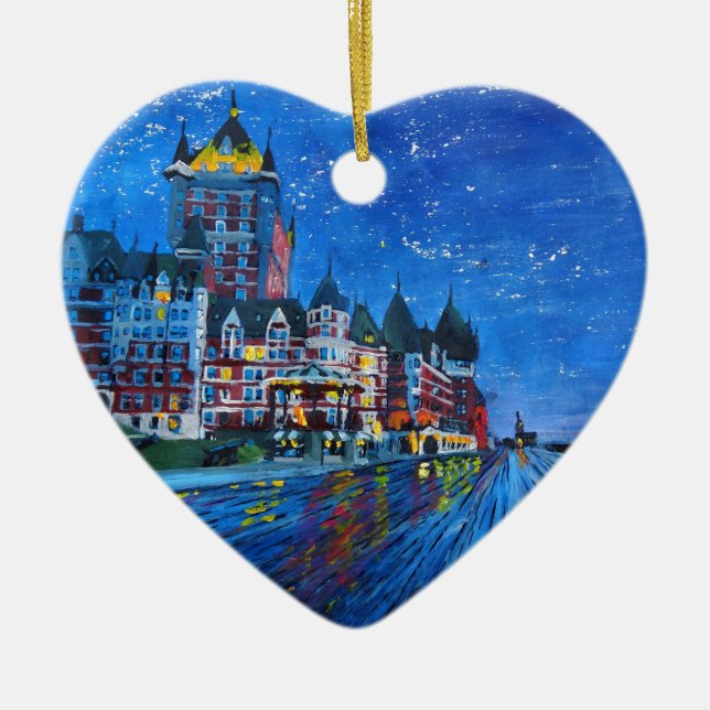 Château Frontenac Quebec Canada by night Ceramic Tree Decoration (Front)