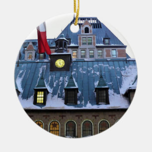 Chateau Frontenac, Quebec, Canada Ceramic Tree Decoration