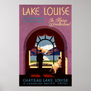 CHATEAU LAKE LOUISE CANADA Vintage Travel Poster