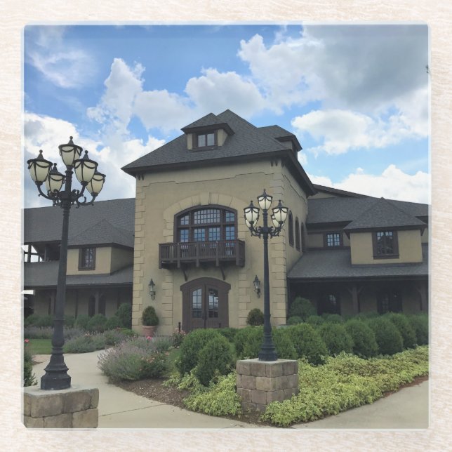 Chateau Morrisette Winery, Floyd, Virginia Glass Coaster (Front)