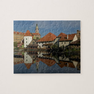 Chateau tower, Vltava River, Cesky Krumlov, Jigsaw Puzzle