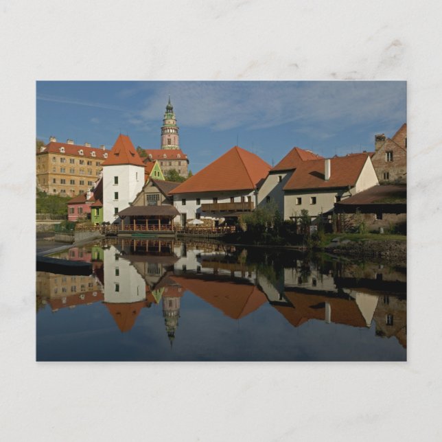 Chateau tower, Vltava River, Cesky Krumlov, Postcard (Front)