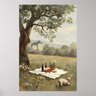 Chateaucore Picnic Painting French Countryside Poster