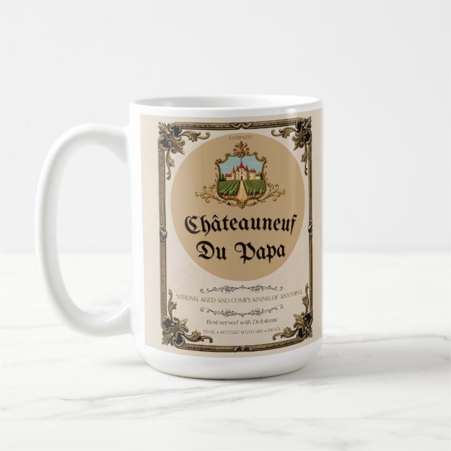 Châteauneuf du Papa Mug – Funny Dad Parody Gift (Left)