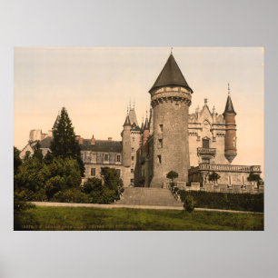 Chateaux de Bourbon-Busset, Vichy, Vintage France Poster