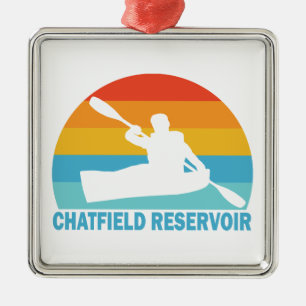 Chatfield Reservoir Colorado Kayak Metal Tree Decoration