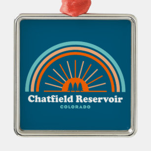 Chatfield Reservoir Colorado Rainbow Metal Tree Decoration