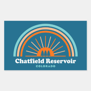 Chatfield Reservoir Colorado Rainbow Rectangular Sticker