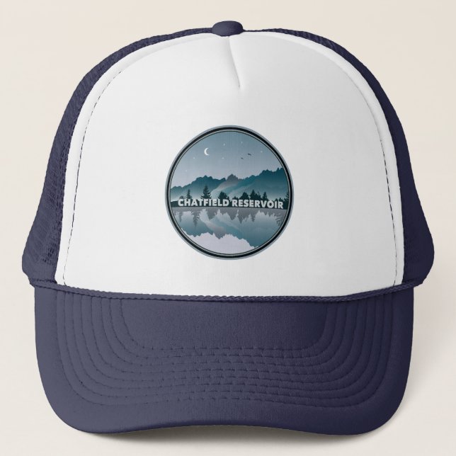 Chatfield Reservoir Colorado Reflection Trucker Hat (Front)