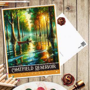 Chatfield Reservoir, Colorado Vintage Painting Postcard