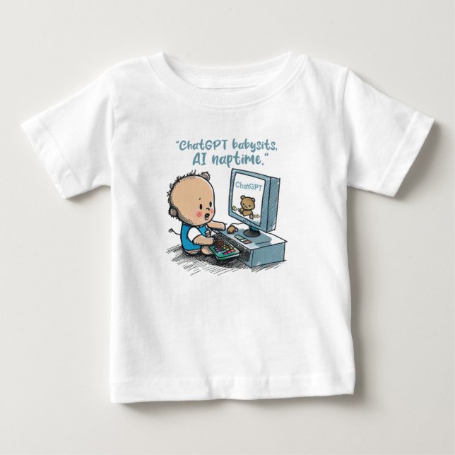 "ChatGPT's Junior Developer" Genius baby gifts T-Shirt (Front)