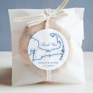 Chatham Bars Inn Cape Cod Thank You Wedding Favour Classic Round Sticker