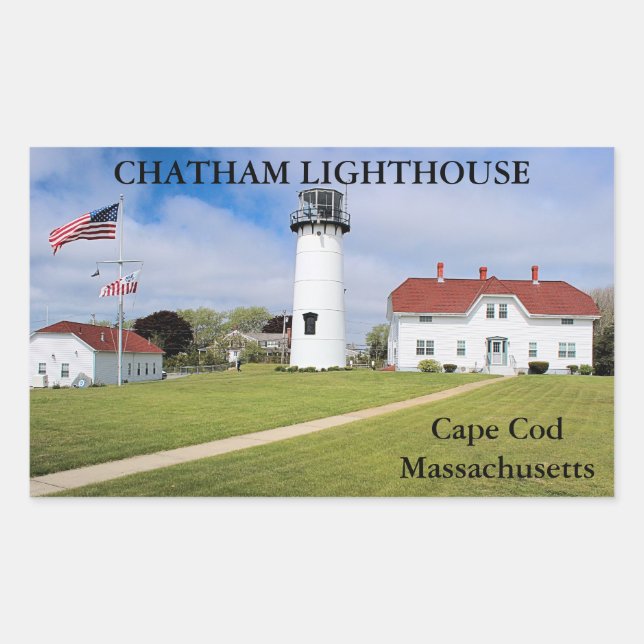 Chatham Lighthouse, Cape Cod Massachusetts Rectangular Sticker (Front)