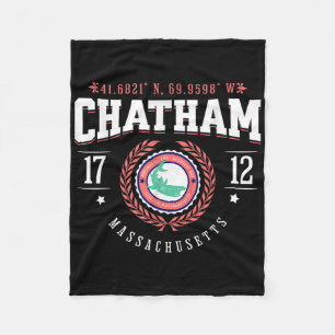 Chatham Ma Cape Cod Souvenir Beach Shark Nautical Fleece Blanket