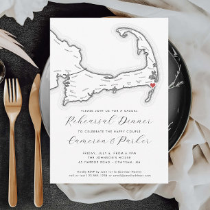 Chatham MA Casual Wedding Rehearsal Dinner Invitation