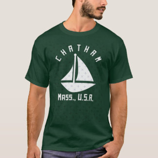 Chatham Massachusetts Sailing Boating White Text A T-Shirt
