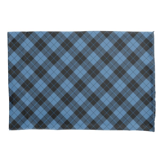 Chathams Blue Tartan Scottish Pattern Pillowcase (Front)