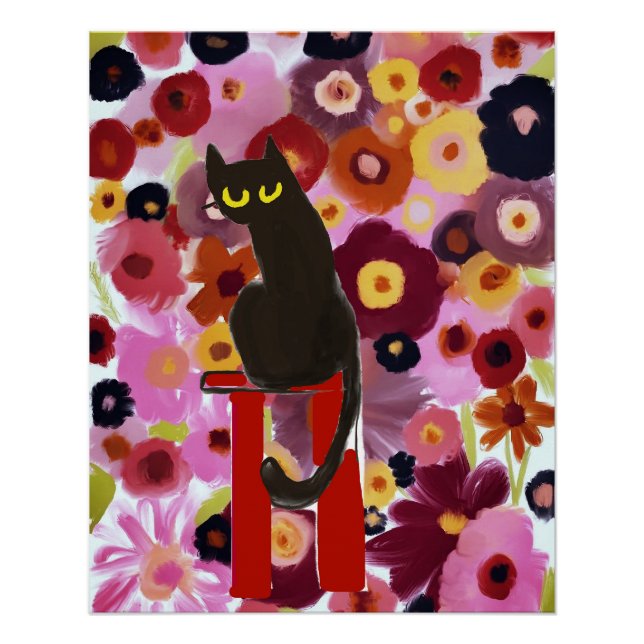 Chaton En Fleurs Poster (Front)